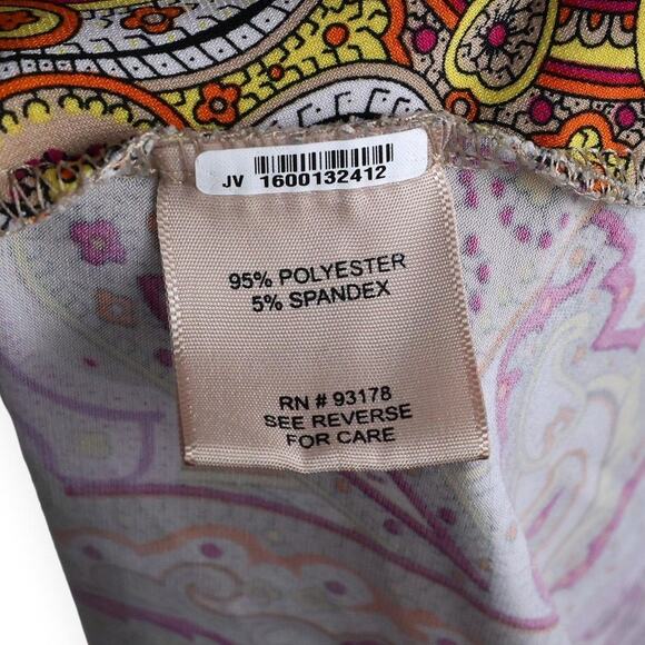 Philanthropy Paisley Multi Color High Low Hem Sleeveless Top L - Picture 6 of 9